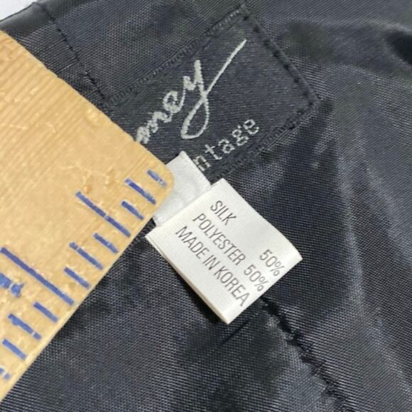 Silk Blend Kimono Vest Vintage Size Large Made in Korea Print Block Patchwork - Picture 4 of 11